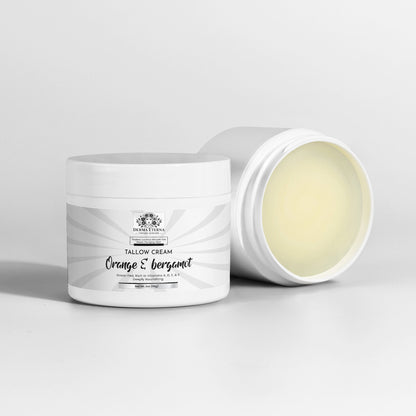 American Grass Fed Beef Tallow Moisturizer Orange & Bergamot | Natural Daily Face & Body Cream