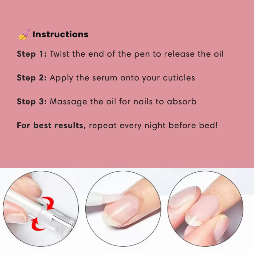 Stylo de croissance des ongles aux cellules souches – Revitalisant et huile fortifiante pour cuticules | Prévient la repousse des ongles, adoucit le vernis et nourrit les ongles