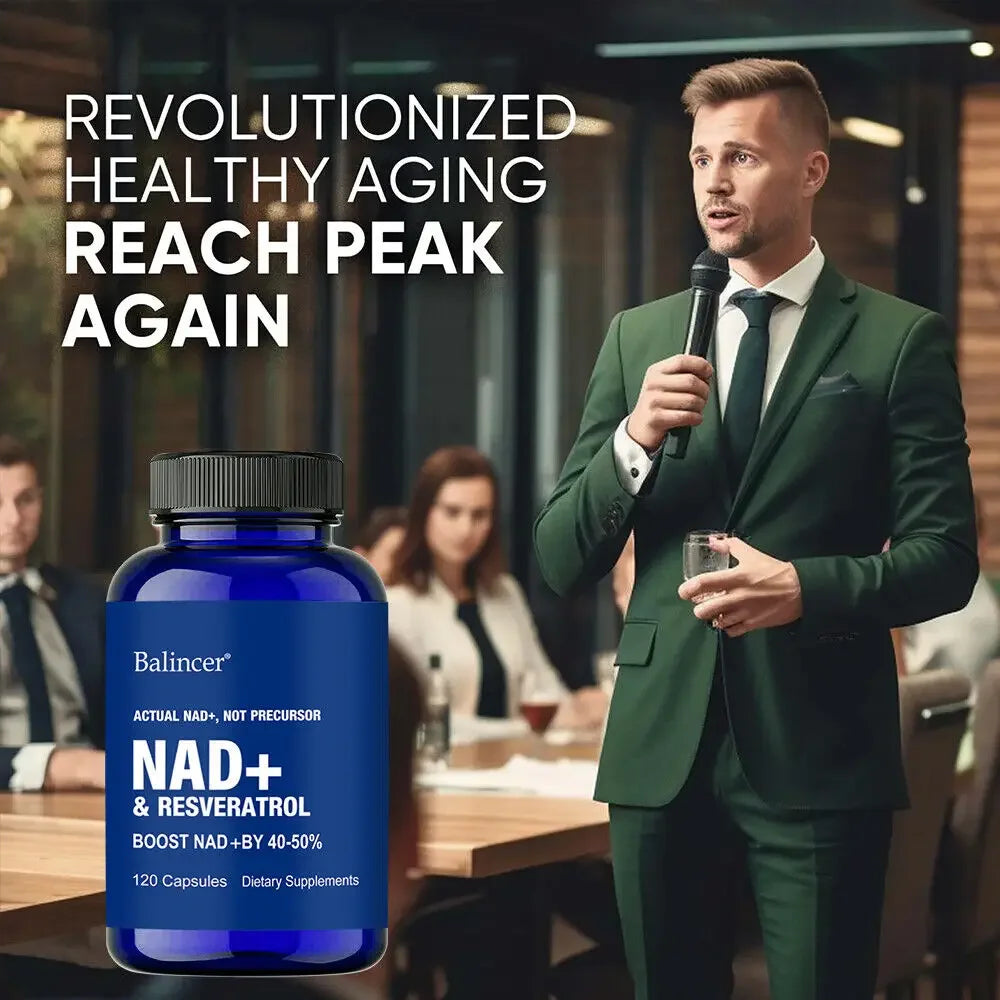 NAD+ Restore Pro | Nicotinamide et resvératrol pour l'énergie, la concentration et la longévité