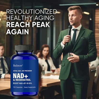 NAD+ Restore Pro | Nicotinamide et resvératrol pour l'énergie, la concentration et la longévité