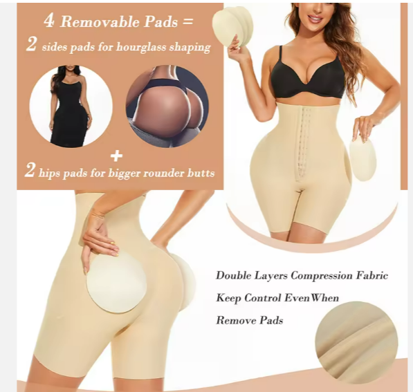 Isabella Wide Hips And Butt Lift One‑Piece Padded Shapewear