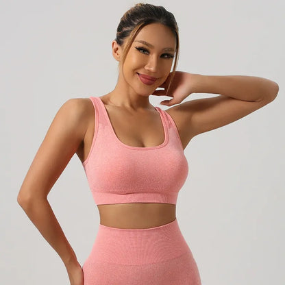 Knitted Yoga Set Sports Bra High Waist Shorts Fitness Outfit